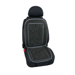 Dossier de siège auto LAMPA Evoluzione en billes de bois grises, tapis de siège auto