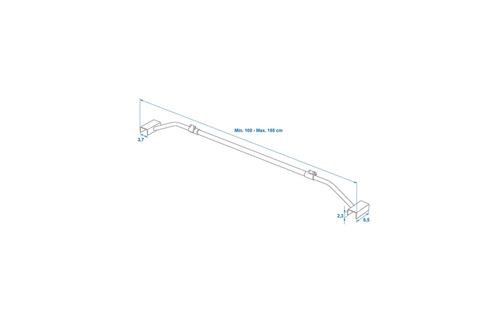Support de bâche plate pour remorque ProPlus 340914V01, réglable de 100 à 155 cm