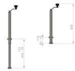 Système de levage à manivelle UNITRAILER avec poignées pour le basculement et le déchargement de remorque, plateau de 1000 kg (500-865 mm).