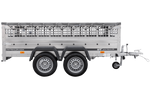 Remorque légère UNITRAILER GARDEN 265/2 KIPP 264x150 avec côtés en filet, châssis H-0 et bâche grise