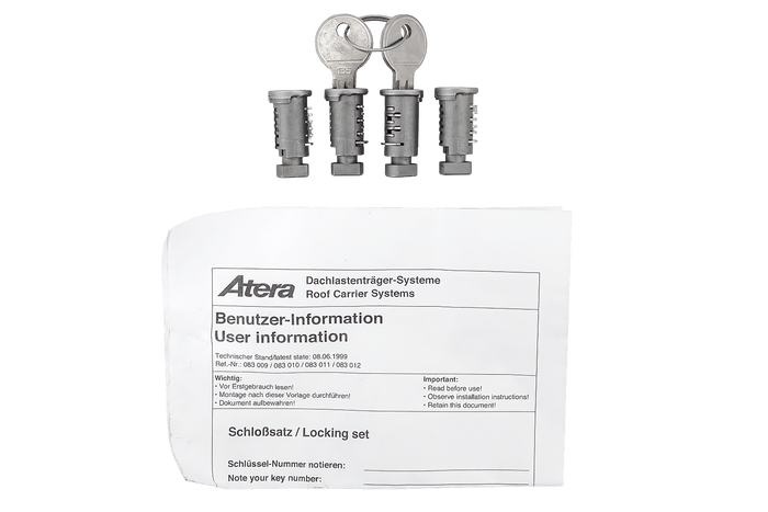 Ensemble serrure et clé Atera (4 pièces + 2 clés) 083010