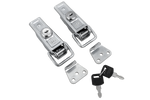 Jeu de crochets, charnières latéraux avec fixations WINTERHOFF BVS 60-1 + BVSG 60-A, serrure latérale de remorque complète avec clé