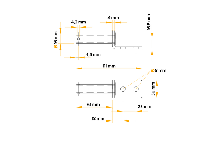 Support de charnière latérale de remorque, WINTERHOFF BSCHG 10-17-A