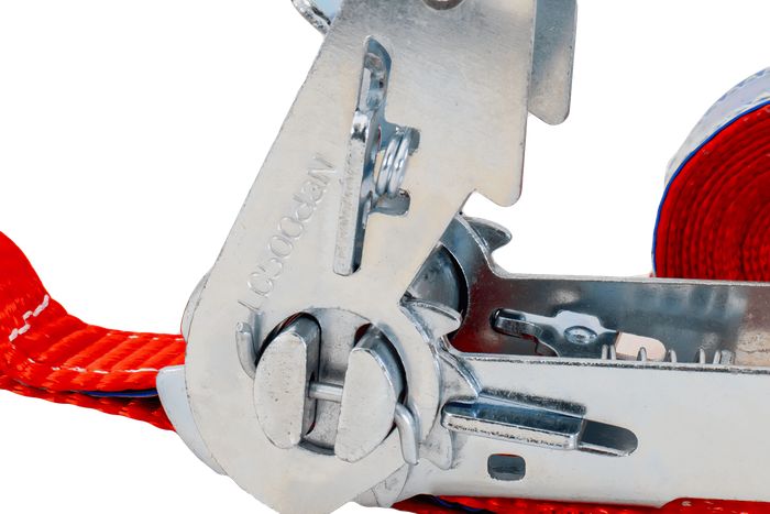 Ensemble de quatre sangles de transport UNITRAIER avec tendeur 4 m/25 mm/1 t rouge