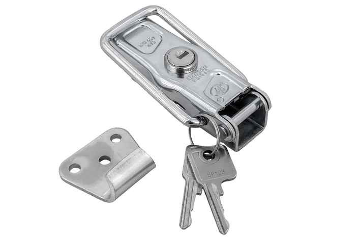 Attelage, fermeture latérale avec fixation STEELPRESS ZB-13A+Z-11A, verrouillage latéral complet de la remorque avec clé