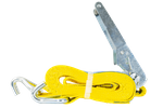 Ensemble de quatre courroies de transport jaunes UNITRAIER 4 m/50 mm/5 t avec tendeur