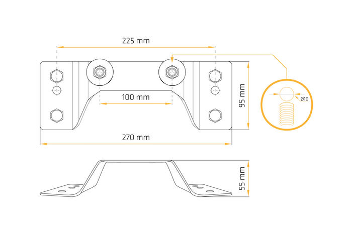 Support de roue de secours pour remorque de jardin UNITRAIER KIPP avec réflecteur