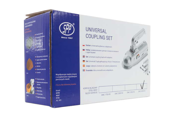 Attelage à boule STEELPRESS BC-3000.1D-00-00+Z2 pour remorque de 3 000 kg avec timon tubulaire de 35 à 50 mm