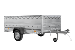 Remorque voiture 264x150 UNITRAILER GARDEN 265 KIPP avec ridelles BIS, cadre H-0 et bâche grise