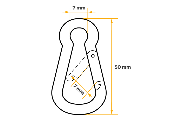 Mousqueton pompier DROMET KSO.5.50, 5x50mm