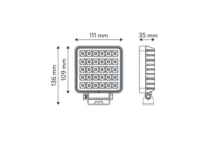 Lampe de travail LED TT TECHNOLOGY TT.13308-W, 30 LED, 2400 lm avec interrupteur