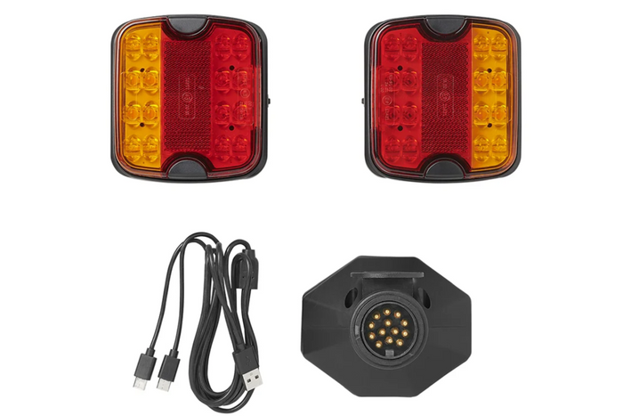 Feux arrière LED ProPlus 13 broches, 4 fonctions gauche + droite, magnétiques, Bluetooth