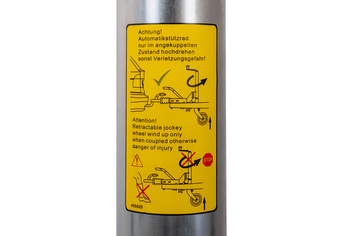 Roue jockey renforcée KNOTT ATK60 avec poignée 350 kg 60 mm 785-1020 mm