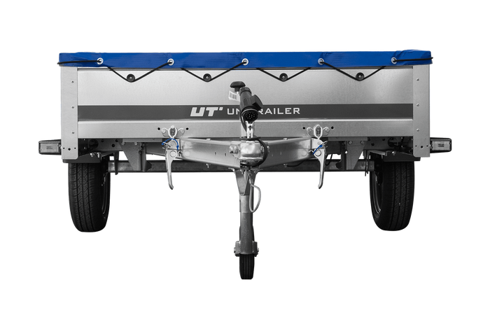 REMORQUE DE JARDIN 264 KIPP AVEC ROUE JOINTE ET COUVERCLE PLAT BLEU