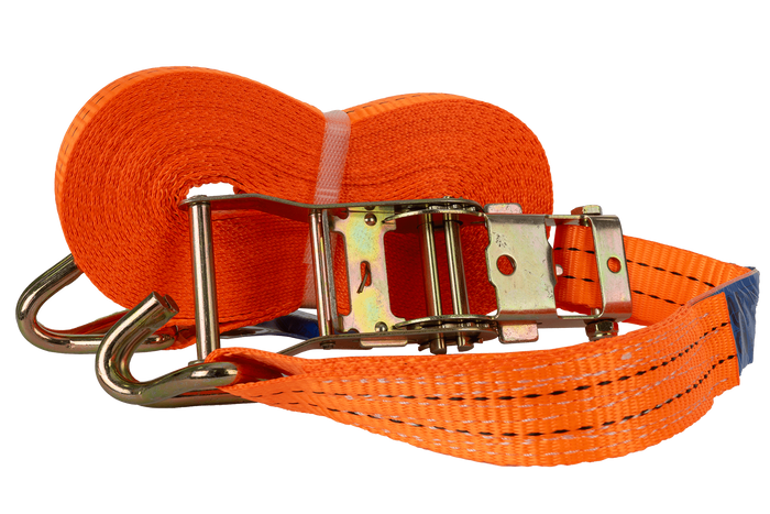 Ensemble de quatre courroies de transport UNITRAIER 12 m/35 mm/2 t orange avec tendeur