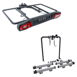 Plateforme de transport sur attelage Inter Pack Re-Cargo + adaptateur pour le transport de 2 vélos