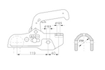 Attelage à boule WINTERHOFF WW 350-RB-K1212 pour remorque de 3500 kg avec timon tubulaire de 50 mm, en fonte