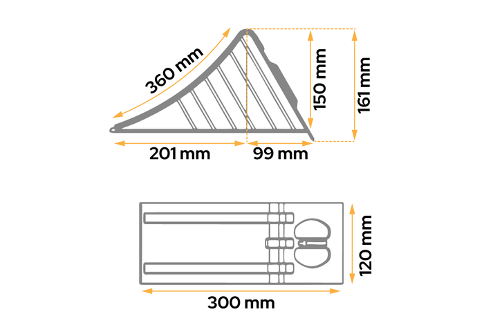 Cale de roue avec support de montage AL-KO UK36, h:161mm
