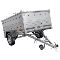 Remorque légère sur ressorts 200x125 UNITRAILER GARDEN 201/R KIPP avec ridelles supplémentaires et capot en aluminium