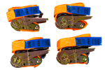 Ensemble de quatre sangles de transport UNITRAILER orange de 4 m/25 mm/0,68 t avec tendeur, dans une valise
