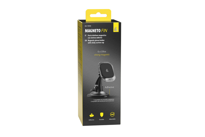 Support magnétique pour téléphone LAMPA Magneto Fin avec ventouse