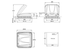 Fenêtre de toit ProPlus 610905V01 pour camping-car, aérateur de toit avec éclairage LED 400 x 400 mm