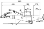 Dispositif de dépassement AL-KO 161S avec attelage AK161 pour remorque de 1600kg à timon carré
