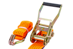 Ensemble de quatre courroies de transport UNITRAILER orange 2 m/50 mm/5 t avec tendeur