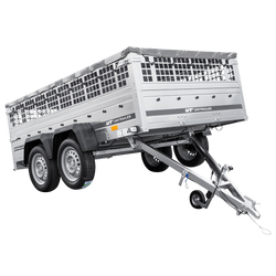 Remorque légère UNITRAILER GARDEN 265/2 KIPP 264x150 avec côtés en filet, châssis H-0 et bâche grise