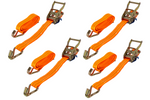 Ensemble de quatre courroies de transport UNITRAILER 3m/35mm/2t orange avec tendeur