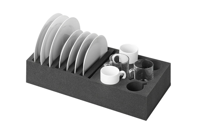 ProPlus 761472PMV02 Porte-assiettes en mousse pour camping-car, pouvant contenir 8 assiettes et 6 tasses