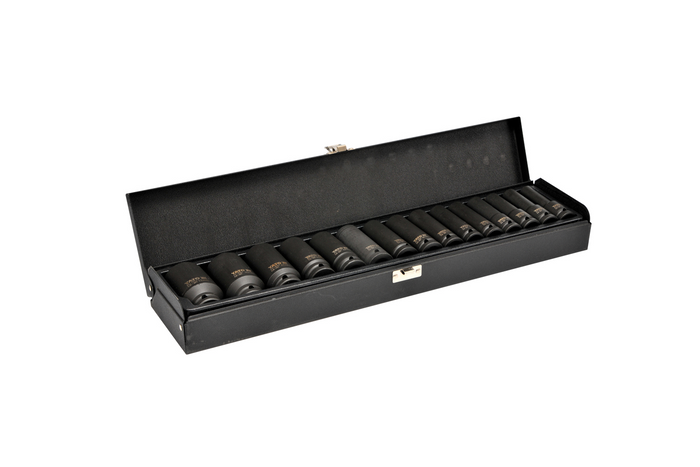 Douilles impact longues YATO YT-1055, douilles 1/2", 15 pièces.