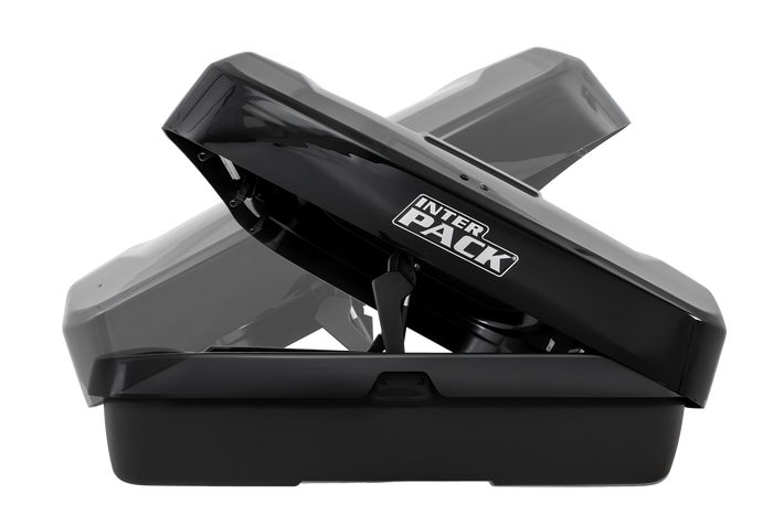 Coffre de toit Inter Pack Monsun PRO M, noir métallisé