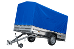 Remorque voiture 264x125 UNITRAILER GARDEN 264 KIPP avec châssis H-1100 et bâche bleue