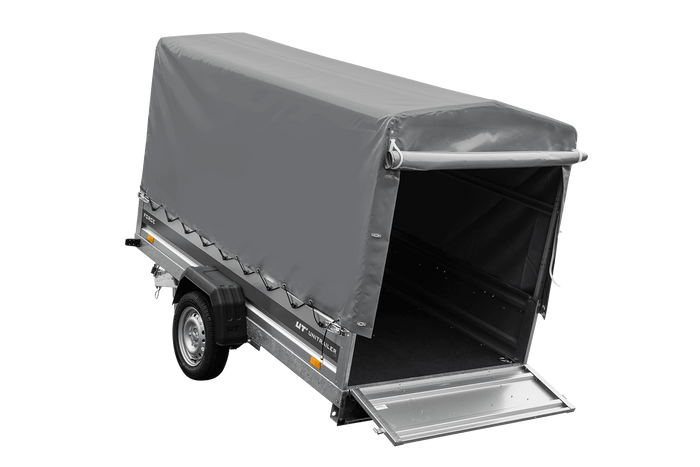 Remorque à un essieu sur ressorts 264x125 UNITRAILER FORCE 264/R KIPP avec châssis H-1100 et bâche grise