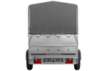 Remorque porte-voitures 200x125 UNITRAILER GARDEN 201 KIPP avec ridelles BIS, châssis H-800 et bâche grise