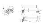 Essieu freiné KNOTT VGB15MV pour remorque/porte-voitures 1550 kg 1616 mm 2110 mm 5x112