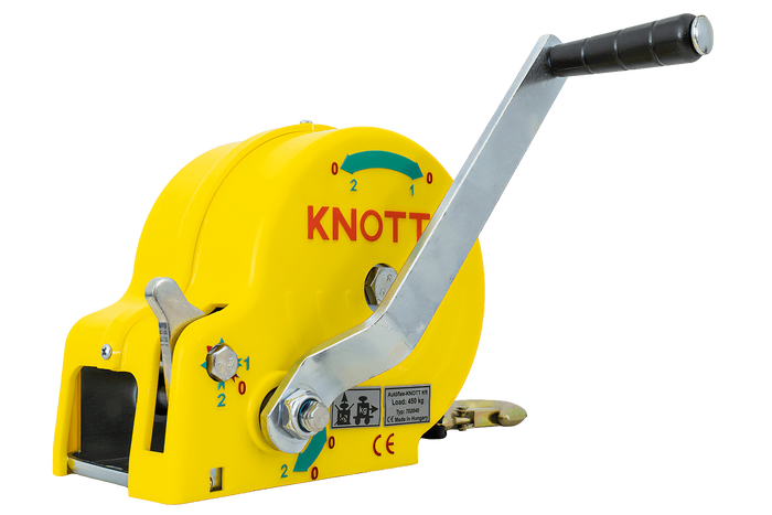 Treuil 450 kg à sangle KNOTT boîtier jaune