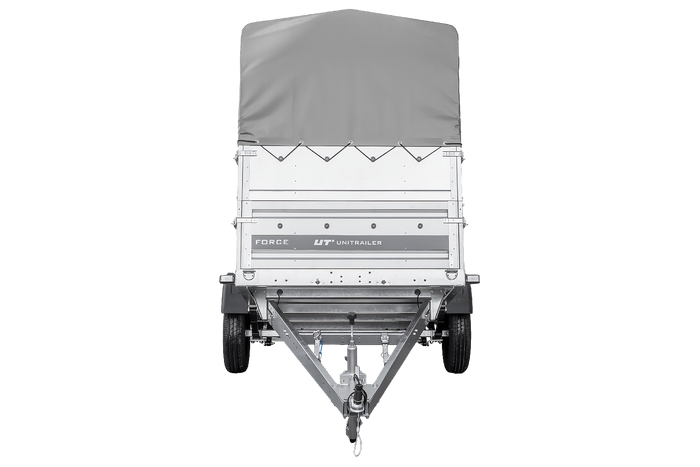 Remorque à un essieu sur ressorts 230x125 UNITRAILER FORCE 230/R KIPP avec ridelles BIS, châssis H-800 et bâche grise