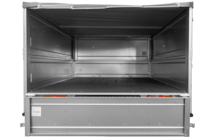 Remorque neuve 200x125 avec bâche plate, rehausses de ridelles et roue jockey - Garden Trailer 201 KIPP