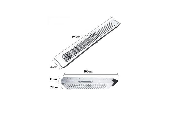 Rampe pliable UNITRAILER ALR004B en acier pour remorque, 190 cm, 200 kg