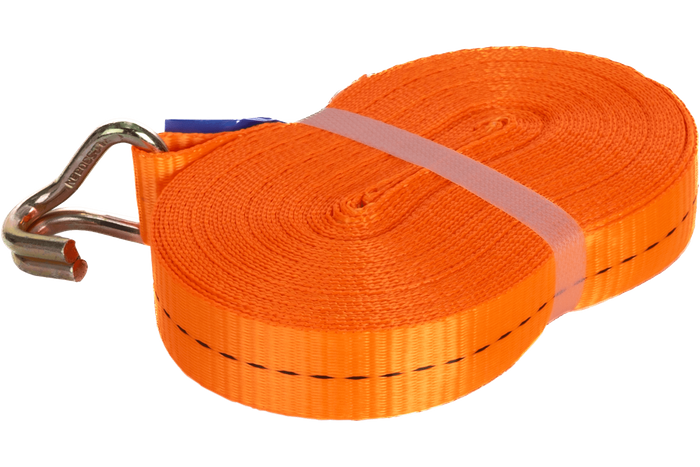Ensemble de quatre courroies de transport UNITRAILER 12 m/25 mm/1 t orange avec tendeur