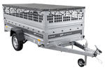 Remorque à un essieu sur ressorts 264x125 UNITRAILER FORCE 264/R KIPP avec côtés en filet, châssis H-0 et bâche grise
