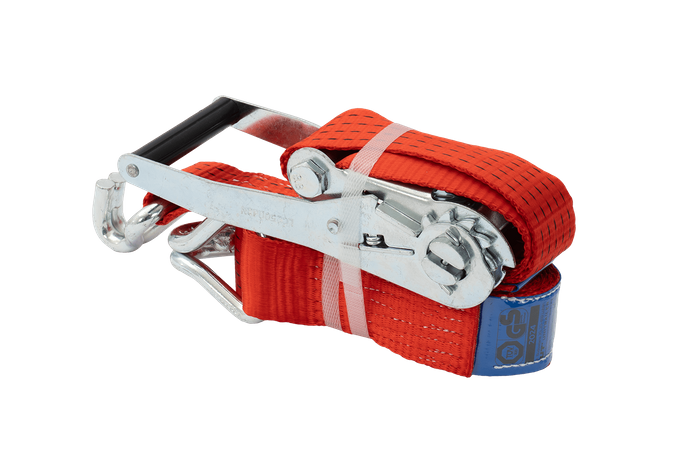 Courroie de transport rouge UNITRAIER 4 m/50 mm/5 t avec tendeur