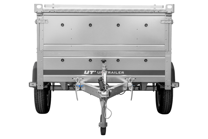 Remorque légère 200x125 UNITRAILER GARDEN 201 KIPP avec ridelles supplémentaires et bâche en aluminium