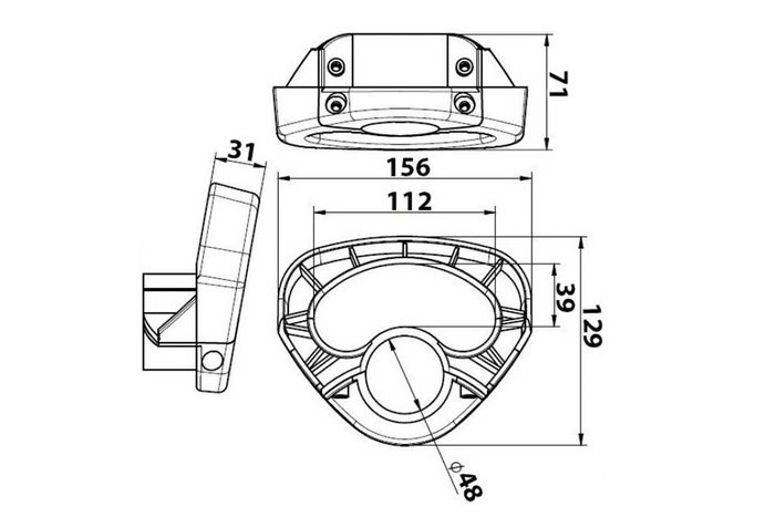 Poignée de manœuvre KNOTT 414004.001 pour roue de support de 48 mm