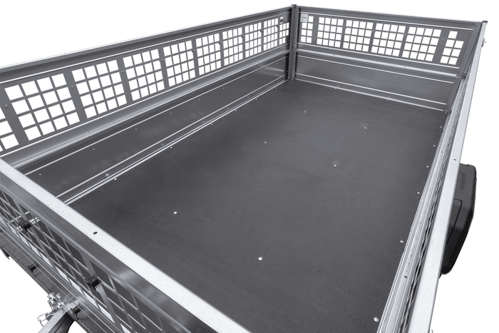 Remorque légère sur ressorts 264x150 UNITRAILER GARDEN 265/R KIPP avec ridelles grillagées, châssis H-0 et bâche grise