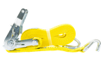 Jeu de quatre courroies de transport jaunes UNITRAIER 6 m/35 mm/2 t avec tendeur