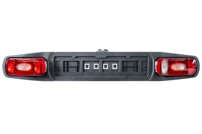 Plateforme avec coffre de remorquage + adaptateur pour le transport de 3 vélos Inter Pack Re-Cargo
