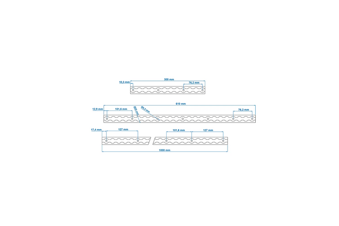 Rail de chargement ProPlus 342172 pour avion, rail de chargement en aluminium, 30 cm